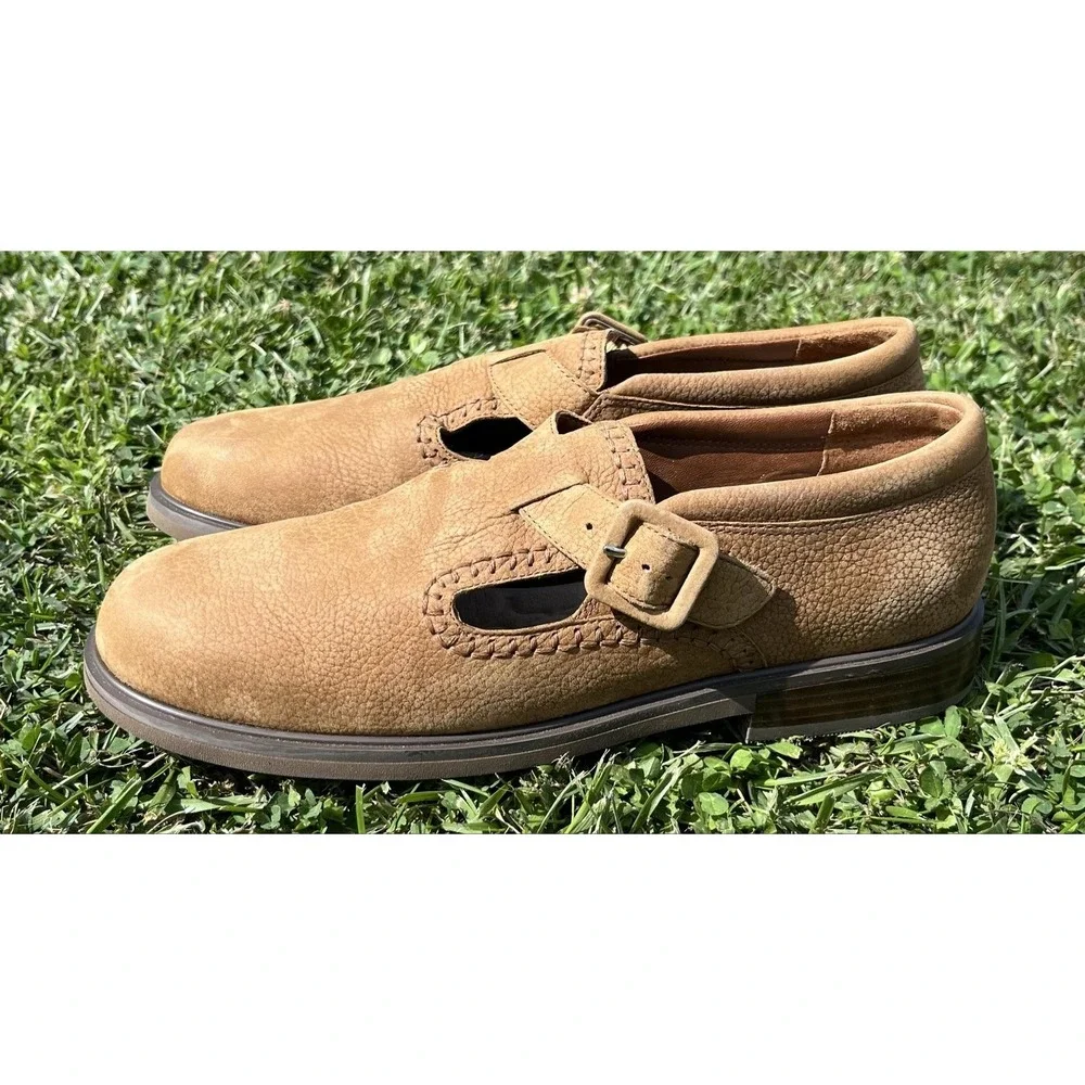 Rockport Shoes Womens Size 8 Brown Leather Mary Jane Buckle Casual W8747